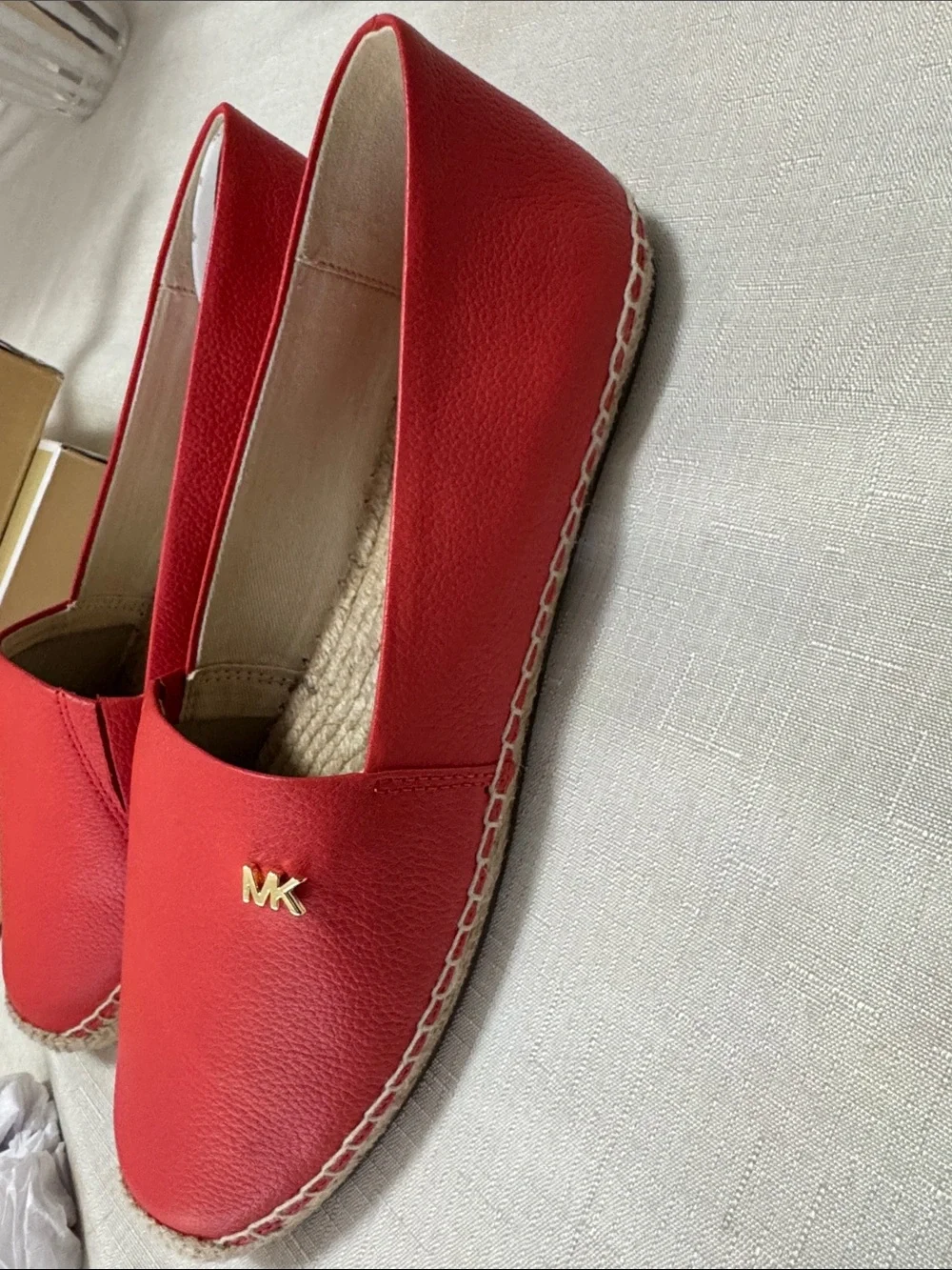 Michael Kors Coral-Red Espadrille Slip-On Flats